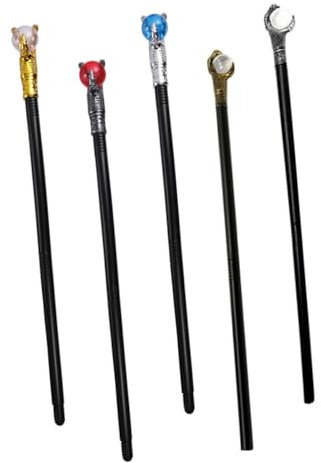 HONMEET Royal Scepter Spazierstöcke 5 Stück Kunststoff Halloween Spazierstock Requisiten für Cosplay Kostüme Dress up Spazierstock