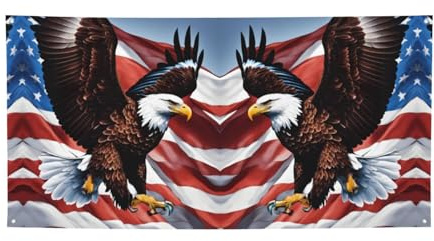 Adler mit USA-Flagge, Druck, Banner, Geburtstagsparty-Dekorationen, Banner, Zubehör, Fotokabinen-Requisiten, Banner