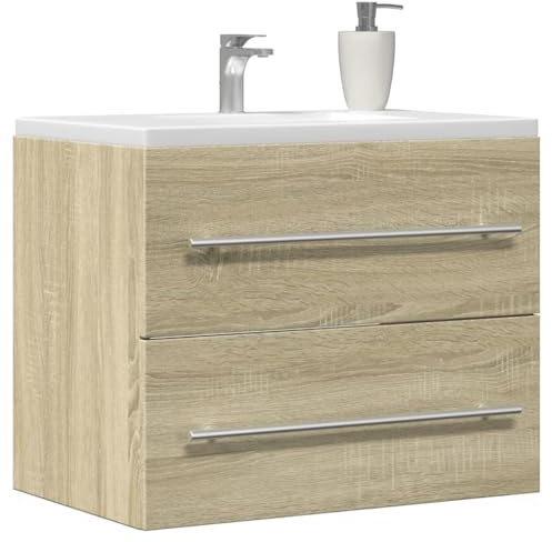 Gecheer Mobiletto da Bagno a Parete salvaspazio, Realizzato in truciolato, Adatto a bagni Moderni (lavabo Non Incluso)