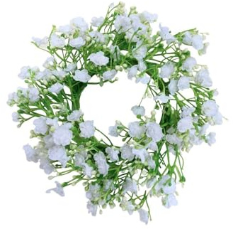 artplants.de Deko Schleierkraut Kranz LITAGO, weiß, Ø20cm - Kunstkranz
