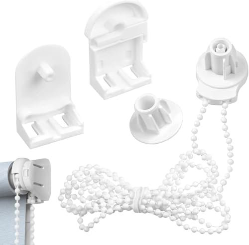 Roller Blind Fittings, Roller Blind Spares, 25mm / 1'' Pull Curtain Fittings Replacement Accessories with Beaded Chain, Ideal for Fixing Roller Blinds and Shades on Windows