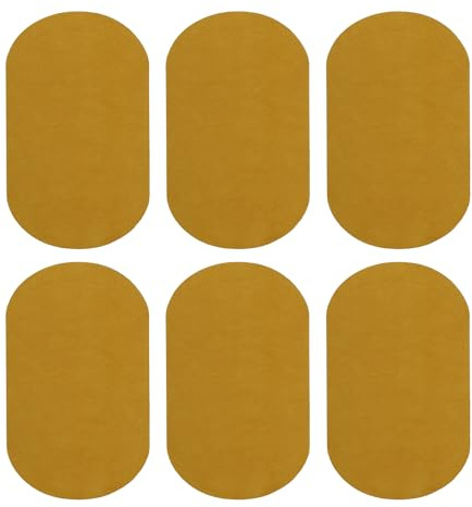 QUARKZMAN 6 stycken lappar för strykning, 180 x 110 mm armbågar knän mockatyg lappar, kvadratiska stryklappar lappar lappar för reparation lappar, kläder, hantverk, byxor, skjortor, gul