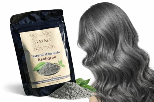Hayali Natural Haarfarbe. Henna Haartönung, 100g, Chemiefreie Haarfarbe, Grauhaarabdeckung. Anti-aging. Organic. Vegan. حناء (Asch Grau)