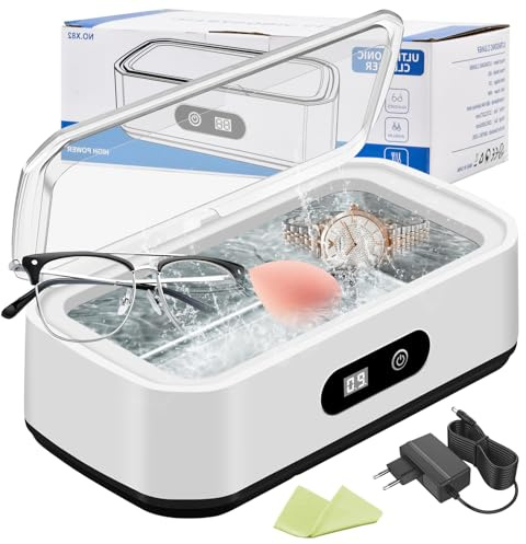 Focenat Nettoyeur Ultrasons 650ml, 49 kHz Ultrasonic Cleaner avec 5 Réglages de Temps, Nettoyeur Ultrasons Lunettes 40W Nettoyeur Ultrason Bijoux pour Bijoux, Lunettes, Diamants, Dentiers, Montres