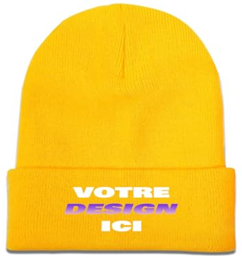 Beanie Tricoté Personnalisable pour Hommes & Femmes – Ajoutez Texte, Photo, Image ou Logo – Créez Votre Personnalisée Bonnet Unique – Personnalisé, Drôle et Chaud – Cadeau Unisexe Parfait