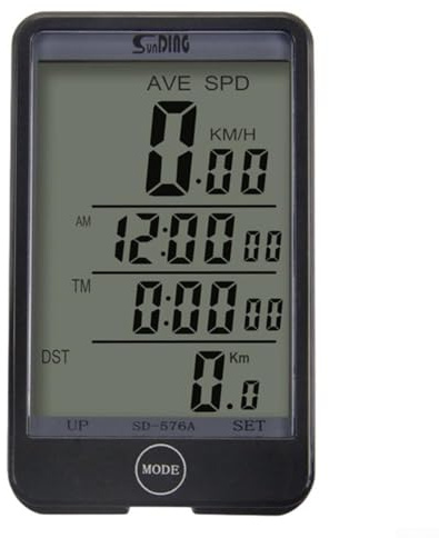Jotekonoby LCD für Fahrradcomputer, Radfahren, groß, 74 x 45 cm, SD576a Display, Con Tacho, Kilometerzähler für Doppel-Batteriebox, Muster, Licht mit Kabel