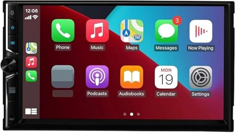 sistema di navigazione video per la riproduzione di auto Ricevitore multimediale per auto con unità principale da 7 pollici per Apple CarPlay e Android Auto