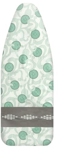 GREENSAPPIRE Ironing Board Cover with 8mm Thick Padding, Heat Resistant up to 410°F, Water-Repellent, Elastic Adjustable Drawstring, Fits Standard Ironing Boards (Green, 129×50cm)