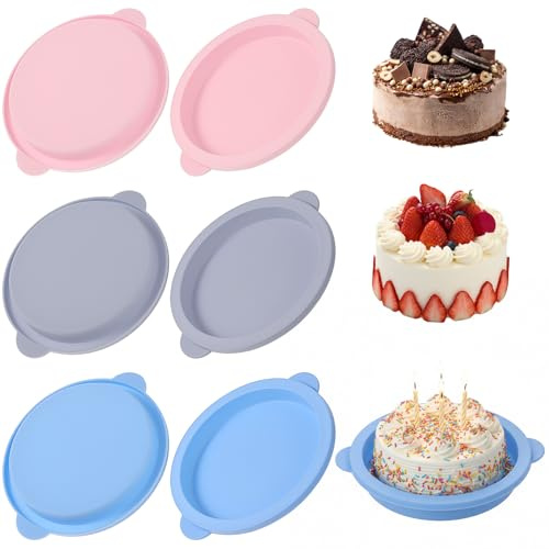 JJUNW 6 Stück Silikon Runde Eierform, Heißluftfritteuse Eierform 10 cm Airfryer Silikonform Backform Burger Buns Tortenbode Backformen Für Eiersandwiches Pfannkuchen Und Crêpes
