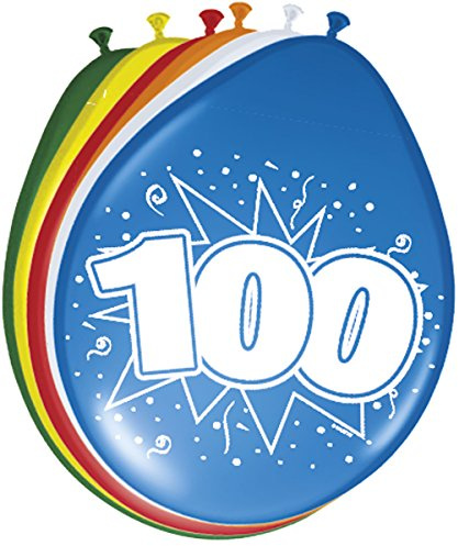 Folat 08300 - Zahlenballons/Ballon mit Zahl 100-12 / 30 cm - 8 STK.