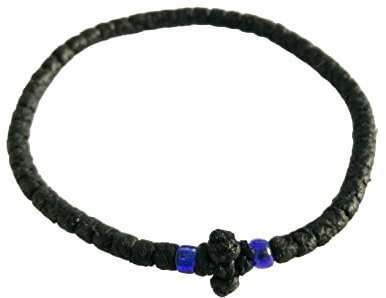 IconsGr Chotki Chapelet cire bénir Chrétien Orthodox Grec fait main couleur Noir à petit noeuds avec croix du Mont Athos (Grece)