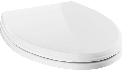 DELTA Faucet 810901-WH Wycliffe Elongated Standard Close Toilet Seat with Non-slip Seat Bumpers, White