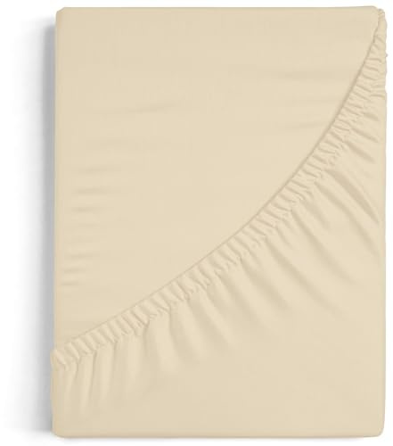 Burrito Blanco | Sábanas bajeras 150x190/200 cm | Cama de 150 cm(+ Medidas Disponibles) | Tejido de Algodón 100% | Diseño A8 Beige