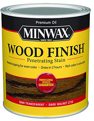 Minwax 70012444 Wood Finish Penetrating Stain, quart, Dark Walnut