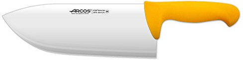 Arcos Coltello da Macellaio in Acciaio Inossidabile Nitrum 25 cm – Perfetto per Uso Prolungato e Pesante, Manico in Polipropilene, Giallo – Serie 2900