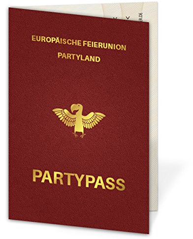 Personalisierte Hochzeitseinladungen (10-100 Stück wählbar) als Reisepass Ausweis Partypass Einladungskarten zur Hochzeit, Klappkarten mit eigenem Foto, dickes Kartonpapier