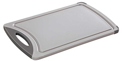 Zassenhaus Easy Cut Schneidbrett grau, beidseitig nutzbar, 32x20 cm | Küchenbrett, lebensmittelechter Kunststoff, rutschfest, klingenschonend, hygienisch, geruchsneutral, spülmaschinenfest