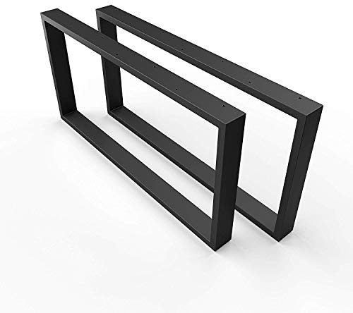 sossai® Design Struttura tavolo/telaio per tavoli da salotto | 2 pezzi (paio) | Larghezza 80 cm x Altezza 40 cm | CKK1 | Colore: nero (ricoperto di polvere)