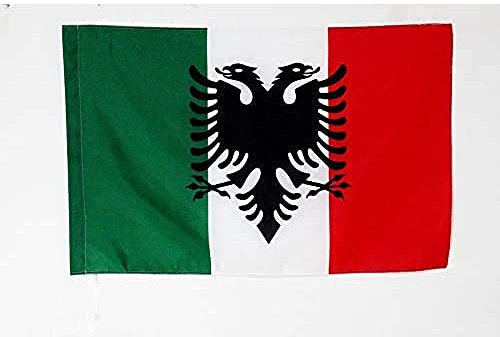 BANDIERA ALBANESI D'ITALIA 150x90cm - BANDIERA DEGLI ARBERESHE 90 x 150 cm foro per asta - AZ FLAG