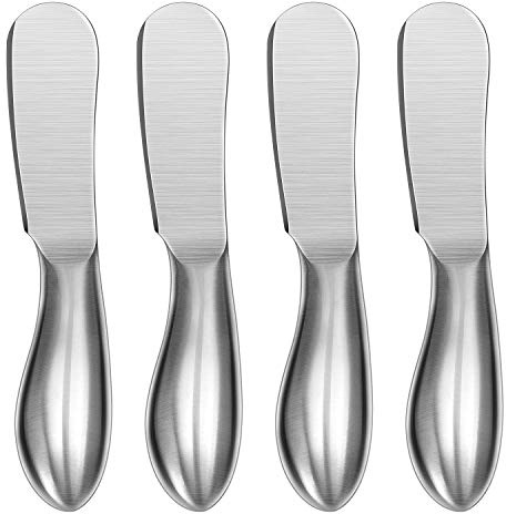 WoneNice 4-Piece Spreader Knife Set, Stainless Steel for Cheese Butter Jam, Dishwasher Safe Kitchen & Serving Utensils, Gift for Mother's Day Wedding Housewarming Christmas