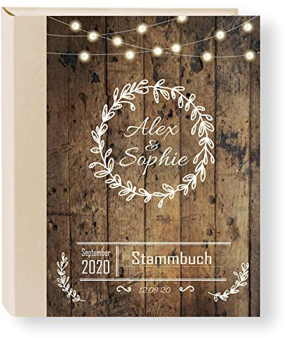 Stammbuch der Familie personalisiert 'Fairy Lights' A4 Familienbuch Familienstammbuch Stammbaum Stammbücher Hochzeit