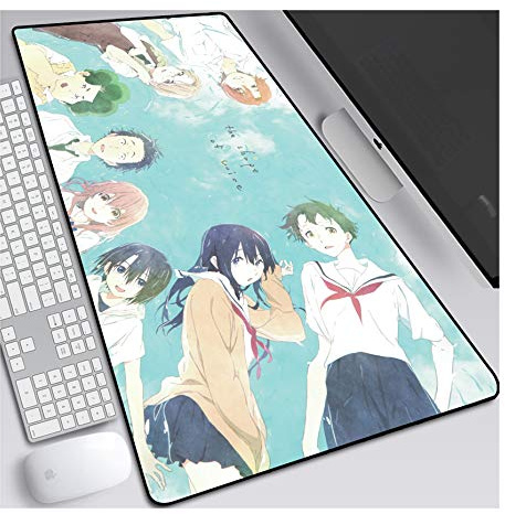 The shape of voice Anime Alfombrillas de Ratón - Gaming Mousepad 700x300mm, 3mm Base de Goma Antideslizante, Superfície con Textura Especial, Compatible con ratón láser y óptico, para PC y Laptop,A