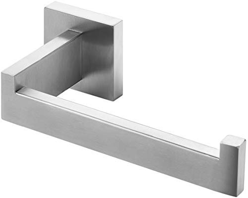 HITSLAM Silber Gebürstetes Nickel Toilettenpapierhalter mit Bohren Edelstahl 304 Klopapierhalte für Küche und Badzimmer Toilette Toilettenpapier Quadrat WC Papier Halterung Rostfrei Klopapierhalter