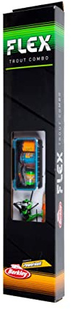 Berkley Flex Trout Ruten- und Rollen-Kombination Starterset– Das Kit enthält eine mit Schnur befüllte Rolle, eine Tackle Box und Forellenteig