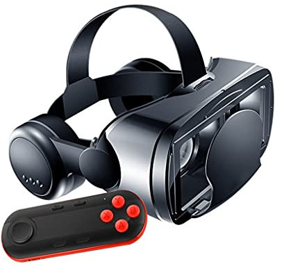 RSGK 3D VR goggles, virtual reality headset with controller, suitable for 4.7-7.0 smartphones, suitable for 3D games and video gifts for children and adults