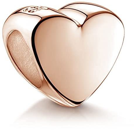 Herz Anhänger Silber 925 Damen Charm Element in silber, gold oder rosé | Bead für Armband und Kette bis 4,4mm aus Sterlingsilber von MATERIA by Matthias Wagner