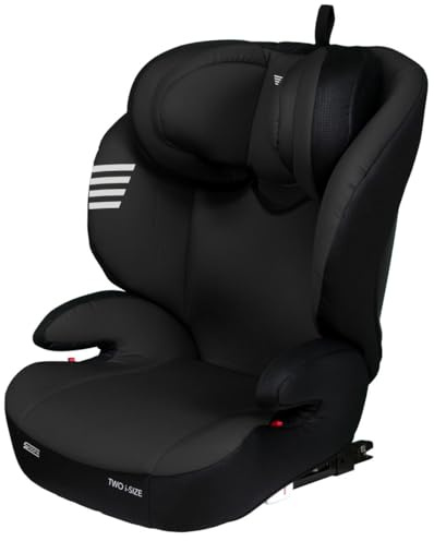 PLAY Silla de coche Two I Size con isofix, grupo 2/3 para niños de 3 a 12 años o altura 100-150 cm (Negro)