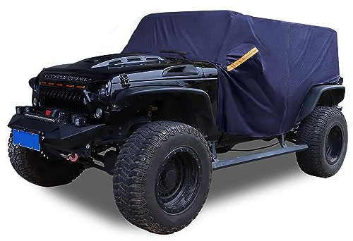 X AUTOHAUX Autoabdeckung Für Jeep Wrangler 4 Tür Hardtop 07-21 1 Stück | 210D Oxford Tuch, Navy Blau, 290x165x140cm, Wasserdicht, Für Jeep Wrangler JK 07-17, Für JL 18-21