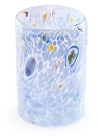 Wave Murano Glass - Bicchiere Go.To in vetro di Murano - Fatto a mano - bicchiere da acqua (Piccolo, pervinca)