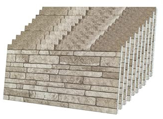 IZODEKOR 3D Wall Panels Brick Effect, Wall Cladding, Ceiling, Tiles, Indoor&Outdoor, DIY, Kitchen, Bathroom, Bedroom, Stone Look | Cream Dream, 10 Pack