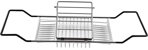Badewannen-Caddy-Tablett, Erweiterbares Abfluss-Badezimmerregal, Caddy-Tablett, Verstellbarer Badezimmer-Theken-Organizer, Badewannen-Aufbewahrungsregal aus Metall, Badewannenzubehör Und Badezimmer-Ga