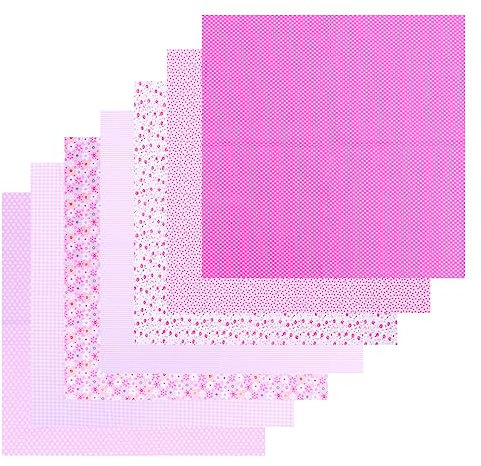 COHEALI 7stücke Baumwollstoff Patchwork DIY Handgefertigt Rosa Bedruckter Stoff Nähstoff Quiltstoff Für Kissenbezüge Taschen Und Dekorationen