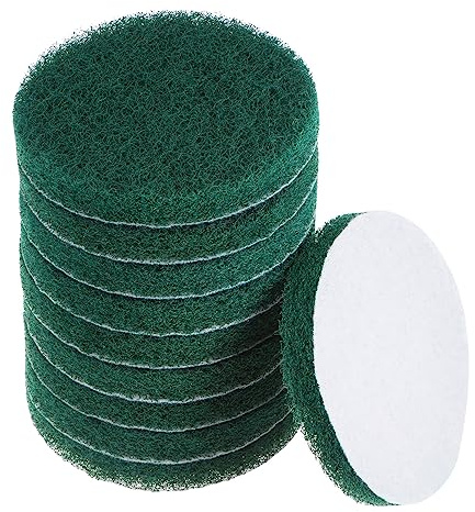 sourcing map 10pcs Drill Power Brush 5 inch Tile Scrubber Scouring Pads 150-240 Grit for Bathroom Kitchen Household Cleaning