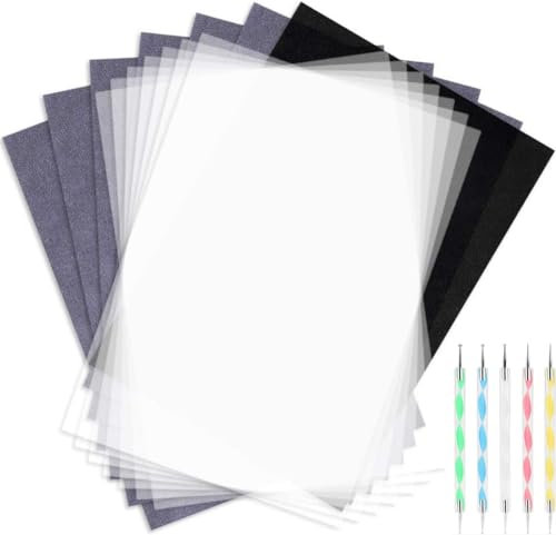 QHFalashbuy Kohlenstoff Transfer Papier,150 Blatt Carbon Transferpapier mit 5 Stück Prgestift Set,Pauspapier A4,Kohlepapier,Graphitpapier Transferpapier für Rückverfolgung Holz Papier Leinwand
