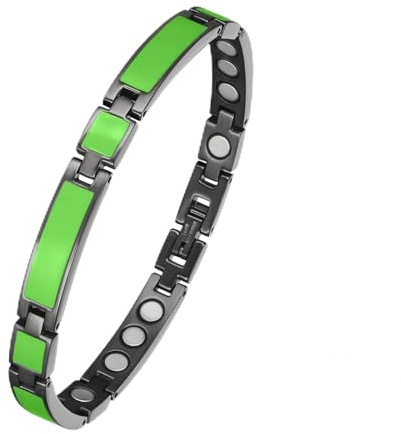 YINOX Supermagnetisches Edelstahlarmband für Damen, modisches Nachtleuchtarmband, Magnetarmband für Damen, Geschenkbox im Lieferumfang enthalten (Grün)