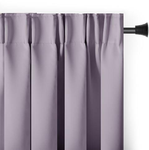 RESTILO Blackout Vorhang 140x245 cm rosa 1 St. Kräuselband Blackout | Verdunkelungsvorhang Blickdicht Fensterdekoration Dekoschal Dekorvorhang
