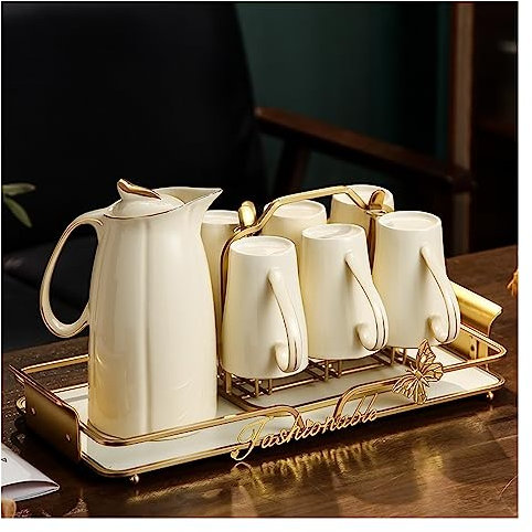Carafe Eau Tasse à eau maison salon pendaison de crémaillère nouvelle maison tasse bouilloire tasse ensemble tasse à thé thé ensemble eau ensemble mariage Pichet à Thé Glacé(1)