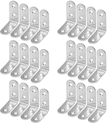 24 Pezzi Staffe Angolari In Metallo 40*40*1.6mm,Fissaggio Angolare, Angolari Metallo,Staffa Triangolare In Acciaio Inox,Staffe A L,E Molto Adatto Per Rinforzare Tavoli,Angoli Di Sedie,Ecc