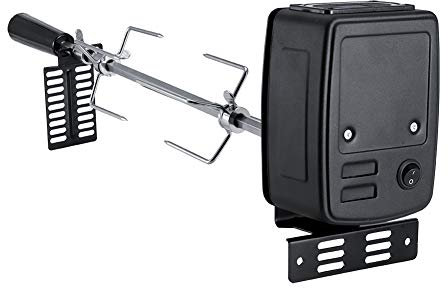 Set per girarrosto, griglia rotante automatica per grigliare, asta spiedo in acciaio inox, forchette per carne con motore elettrico