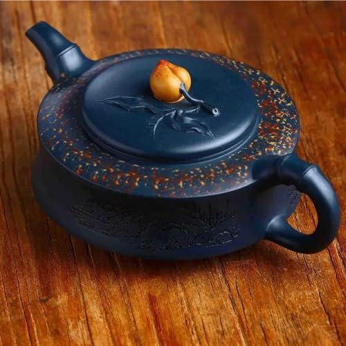 ATGQBCF Set con Teiera Set di Teiere Collezione di Teiere Cinesi 350ml Yixing-Teiera in Argilla Fatta A Mano Celeste Argilla Fata Pesca Kung Fu Set da tè Set da tè Portatile