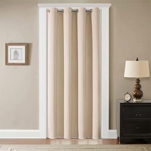 GYROHOME Tende oscuranti beige con occhielli, morbide e resistenti, tende oscuranti per finestre, pannello singolo, per soggiorno e camera da letto, 100 x 200 cm