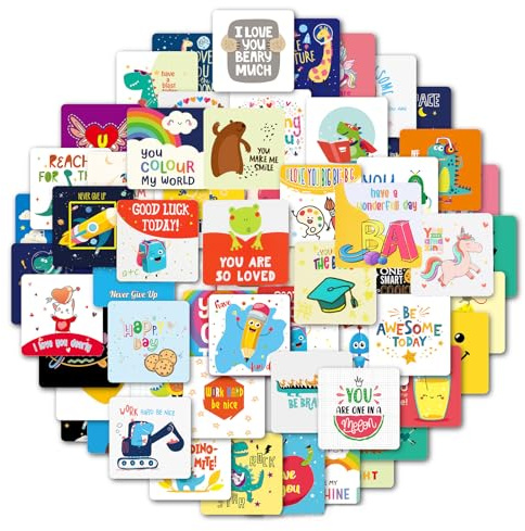 60 PCS Positive Affirmation Cards for Kids Encouragement Greeting Cards for School Affirmation Cards for Growth & Positive Mindset for Student Motivational Love Lunchbox Notes Gift for Christmas