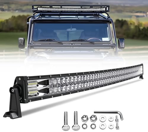 Braveway - Barra de Luces LED (52 Pulgadas, 260 W, 35000 LM, 5D, proyector de Largo Alcance, 12 V, 24 V, Barra Luminosa, Punto Flood Combo para Todoterreno, vehículos 4 x 4 SUV ATV camión Tractores