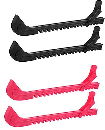 BESPORTBLE 2paare Eishockey Schlittschuh Kufenschoner Schwarze Und Pinke Schlittschuh Kufen Schutzüberzüge Praktisch Strapazierfähig Für Eiskunstlauf Und Hockey Skates