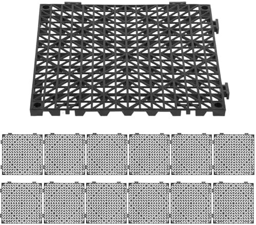 12 Pcs Interlocking Bar Service Mat for Bartending,12x12 Inch Anti-Slip Bar Mats for Countertop, Restaurant Commercial Anti Spill Washable Flexible Glassware Bartender Shelf Stain Protection
