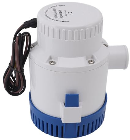 Electronic Automatic 3000GPH Submersible Bilge Pump Premium Plastic Quiet Motor Small Lightweight for Ponds Swimming Pools Spas (24V)